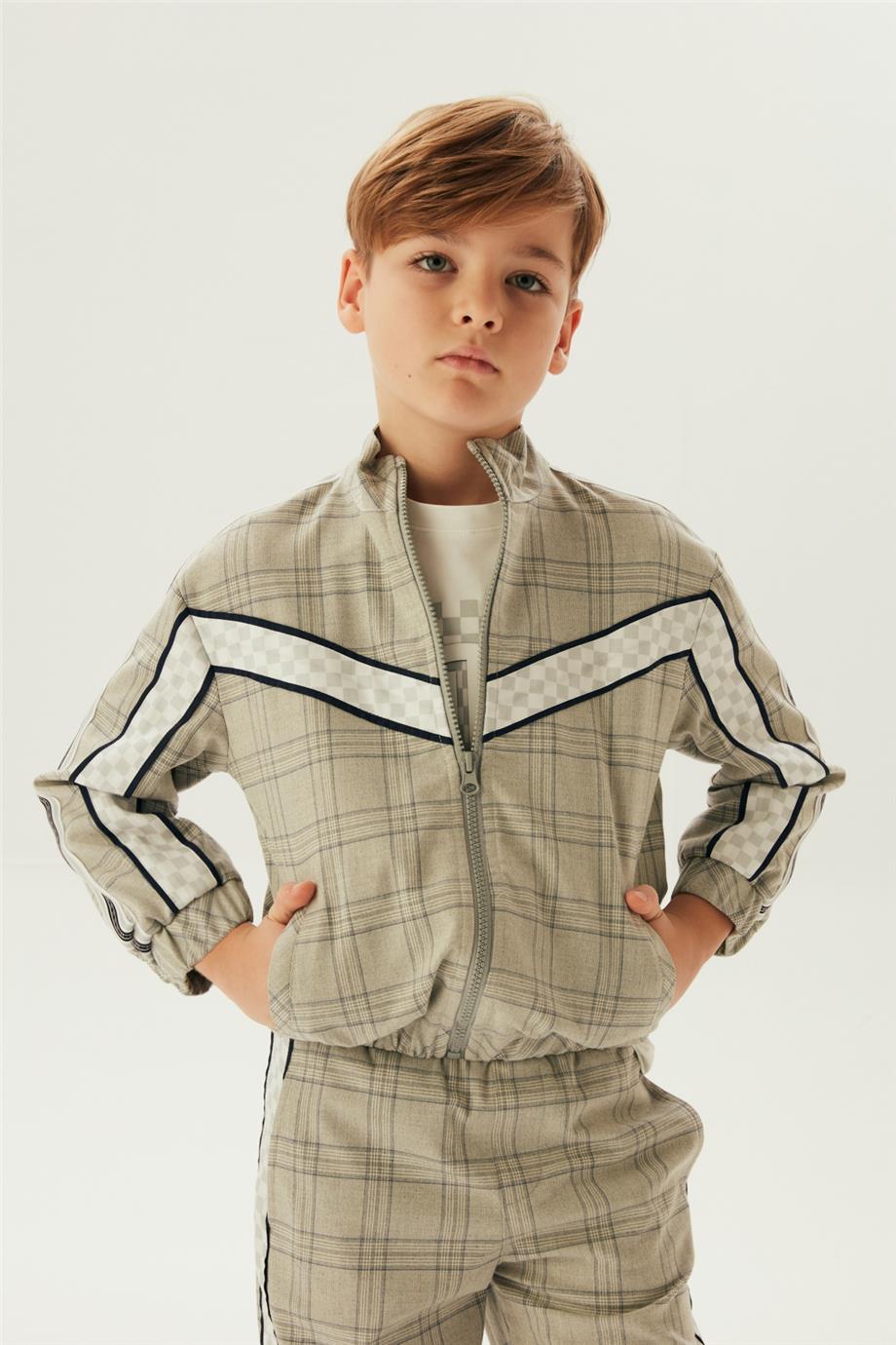 Nebbati Erkek Çocuk Ekose Ceket