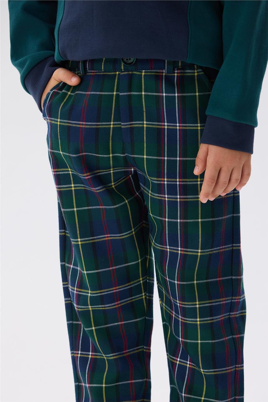 Nebbati Erkek Çocuk Ekose Pantolon