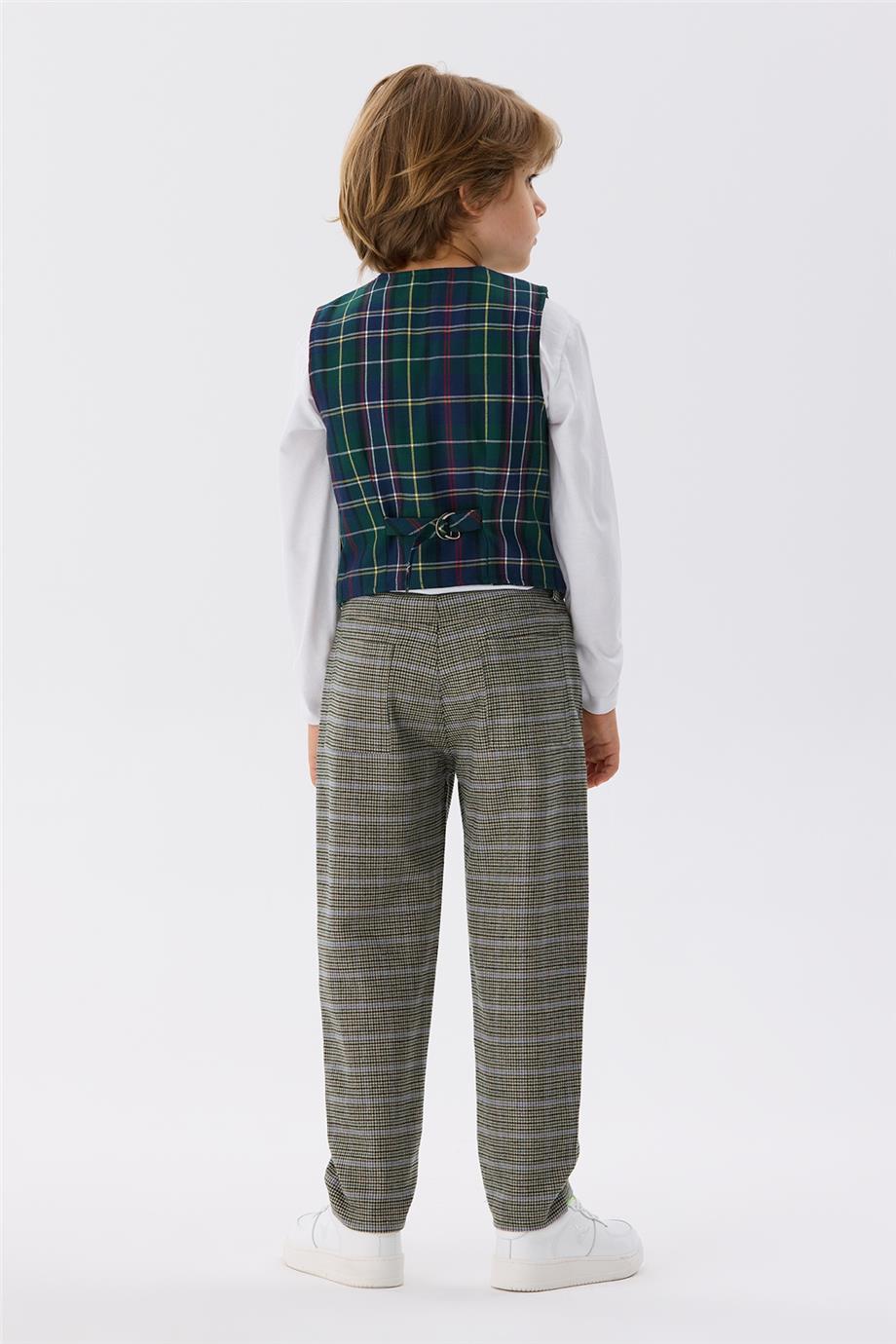 Nebbati Erkek Çocuk Ekose Yelek