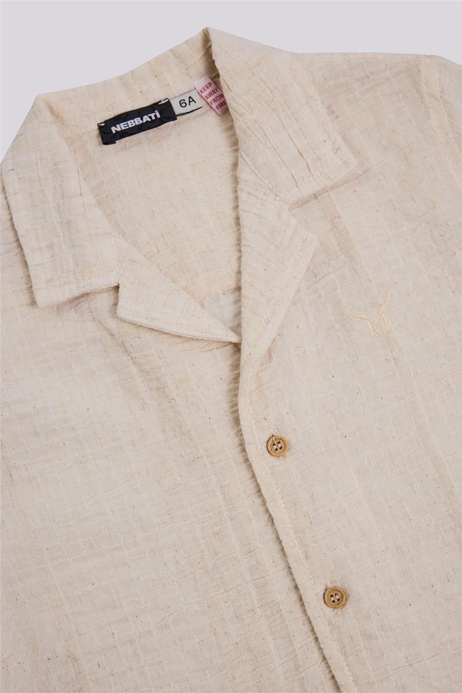 Nebbati Erkek Çocuk Ekru GömlekNebbati Erkek Çocuk Ekru Gömlek