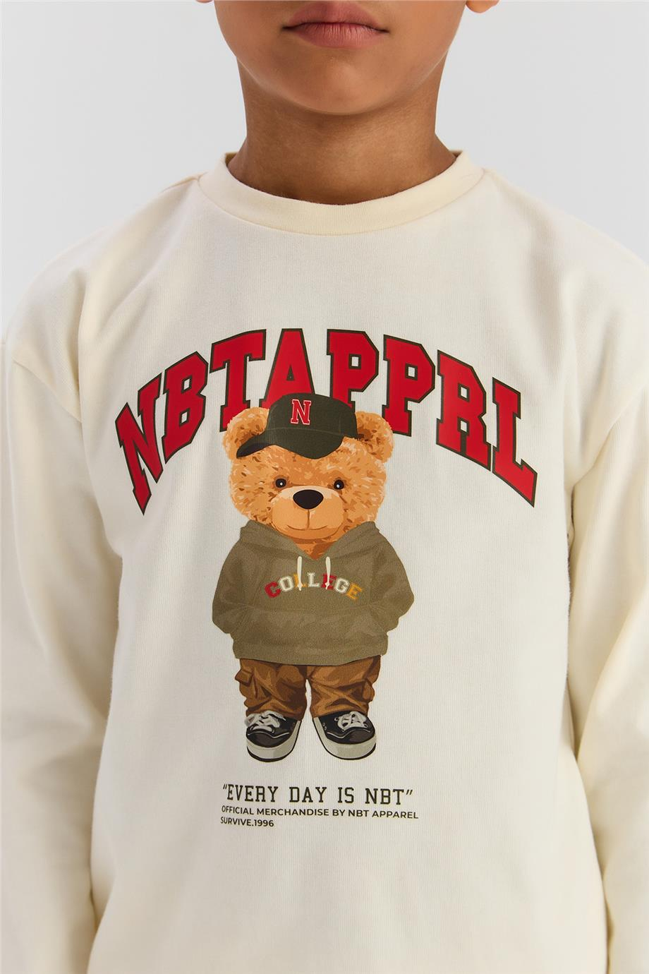 Nebbati Erkek Çocuk Ekru SweatshirtNebbati Erkek Çocuk Ekru Sweatshirt