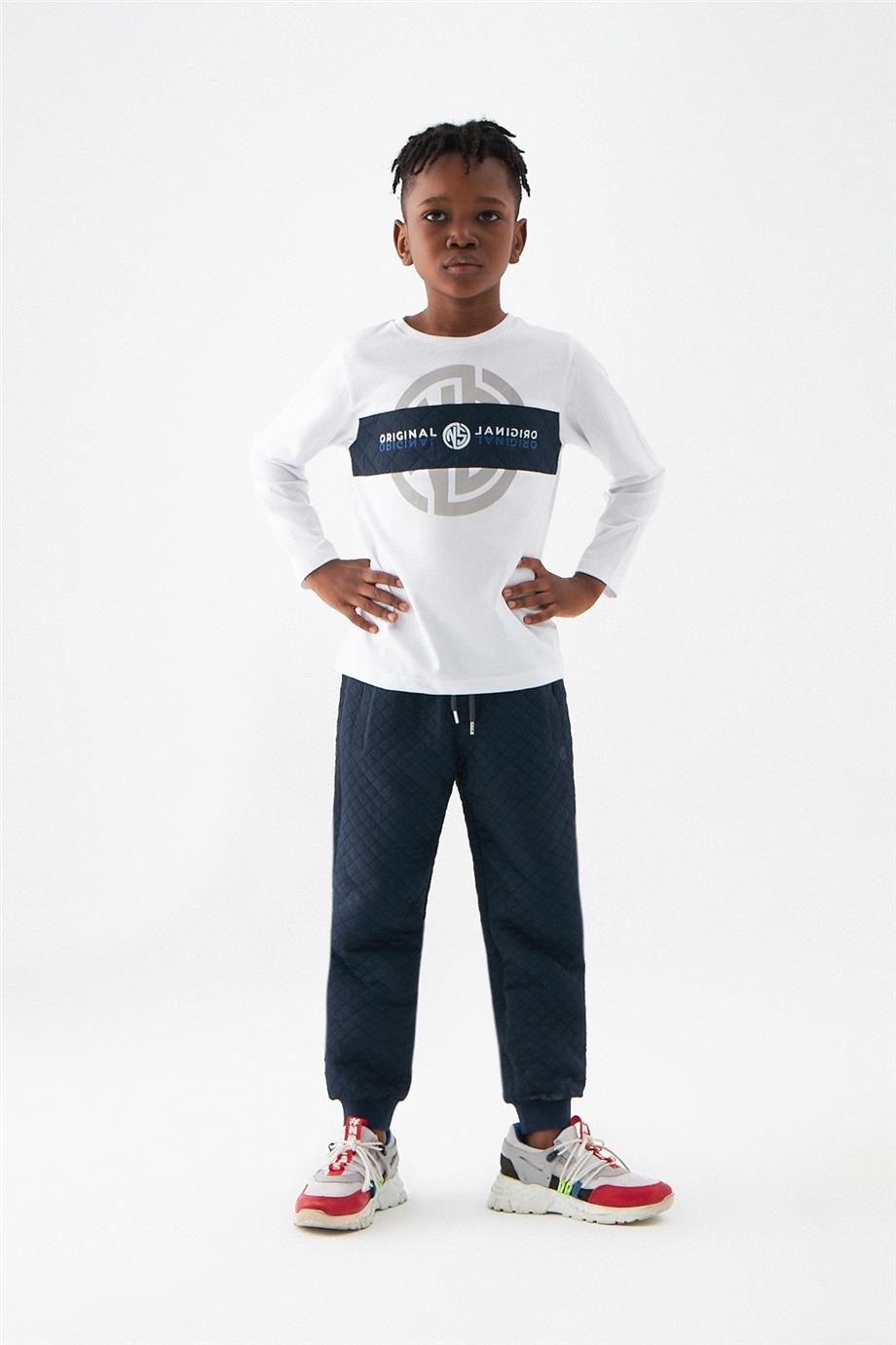 Nebbati Erkek Çocuk Ekru T-Shirt