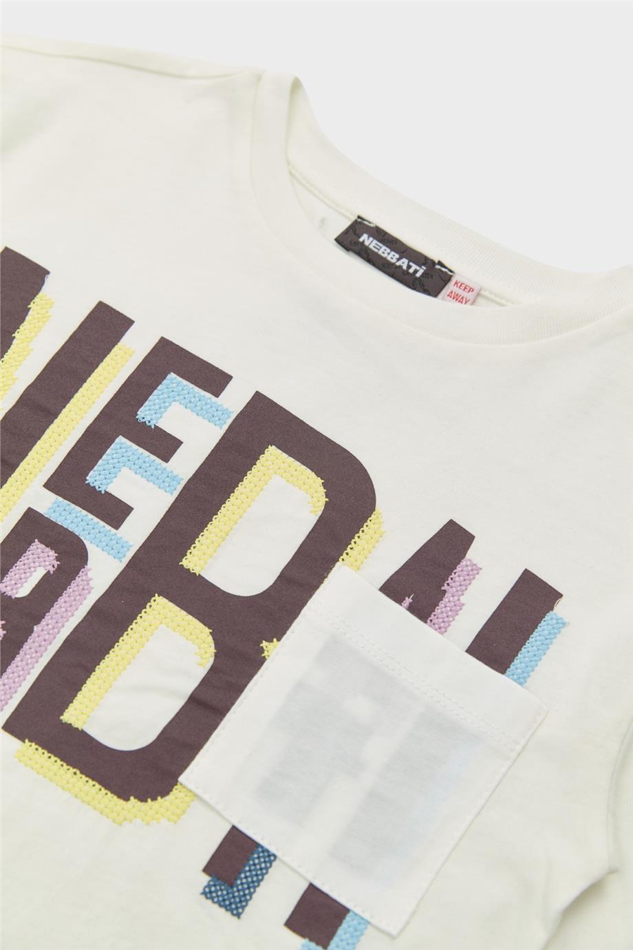 Nebbati Erkek Çocuk Ekru T-Shirt