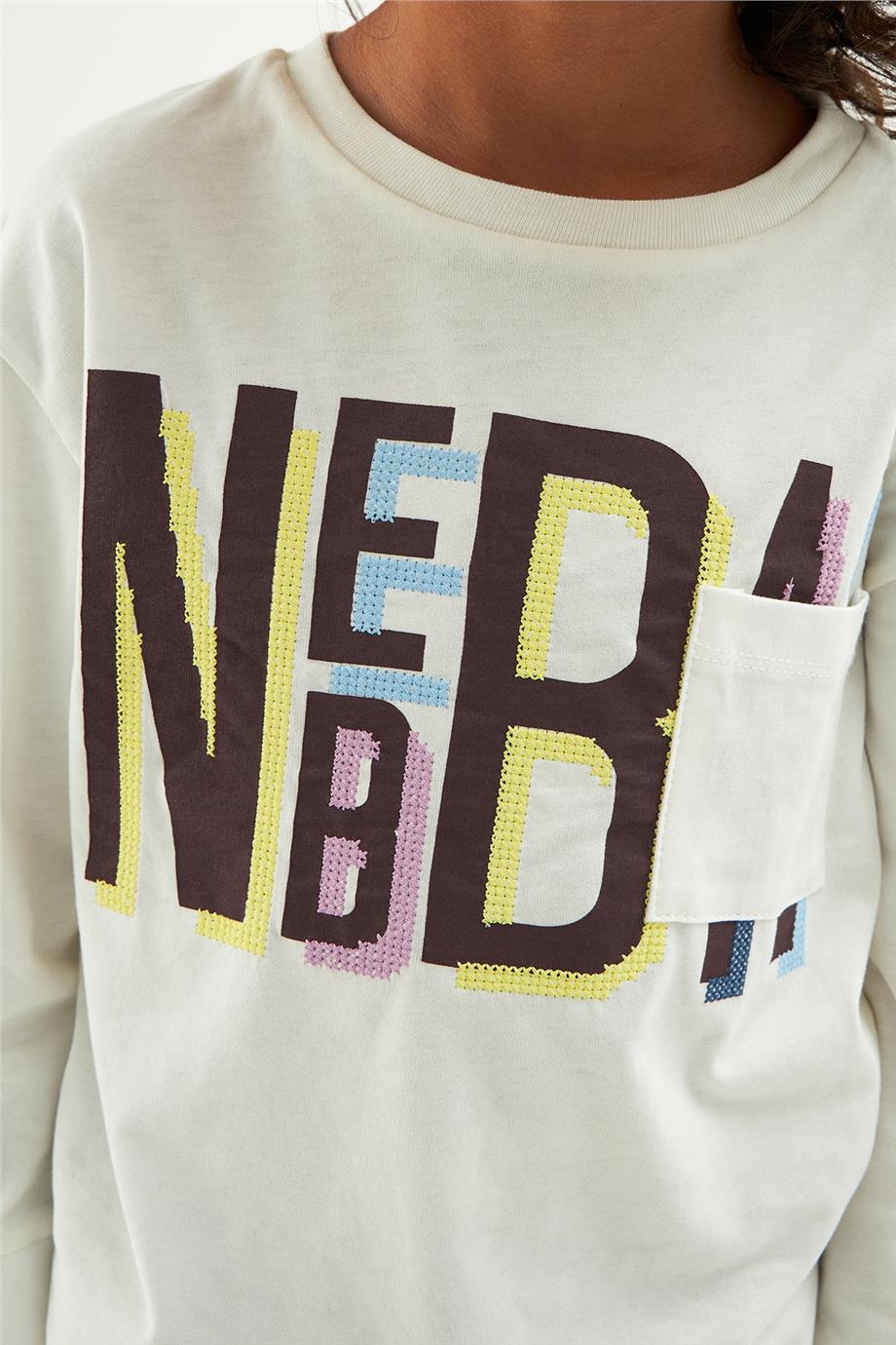 Nebbati Erkek Çocuk Ekru T-Shirt