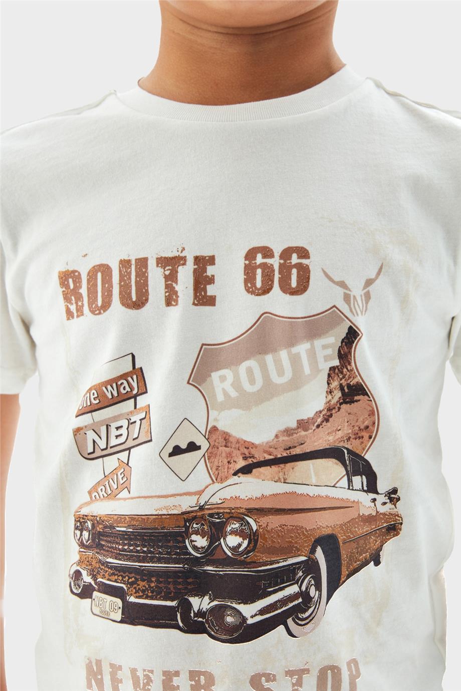 Nebbati Erkek Çocuk Ekru T-Shirt