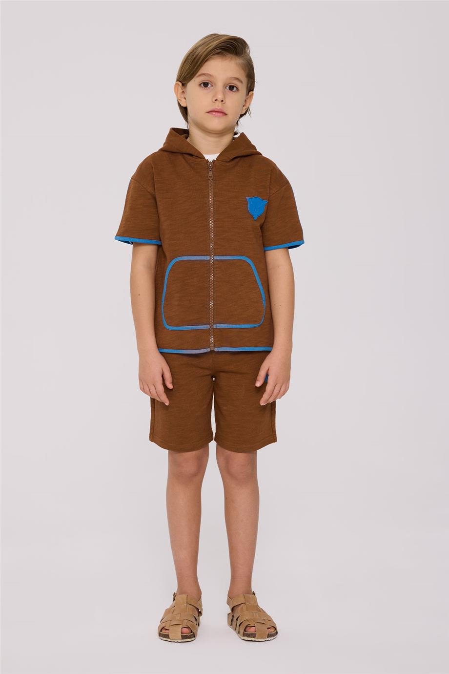 Nebbati Erkek Çocuk Kahverengi Eşofman ÜstüNebbati Erkek Çocuk Kahverengi Eşofman Üstü