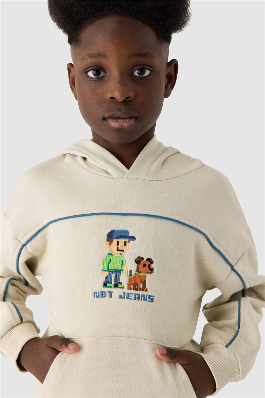 Nebbati Erkek Çocuk Kapüşonlu Oversize SweatshirtNebbati Erkek Çocuk Kapüşonlu Oversize Sweatshirt