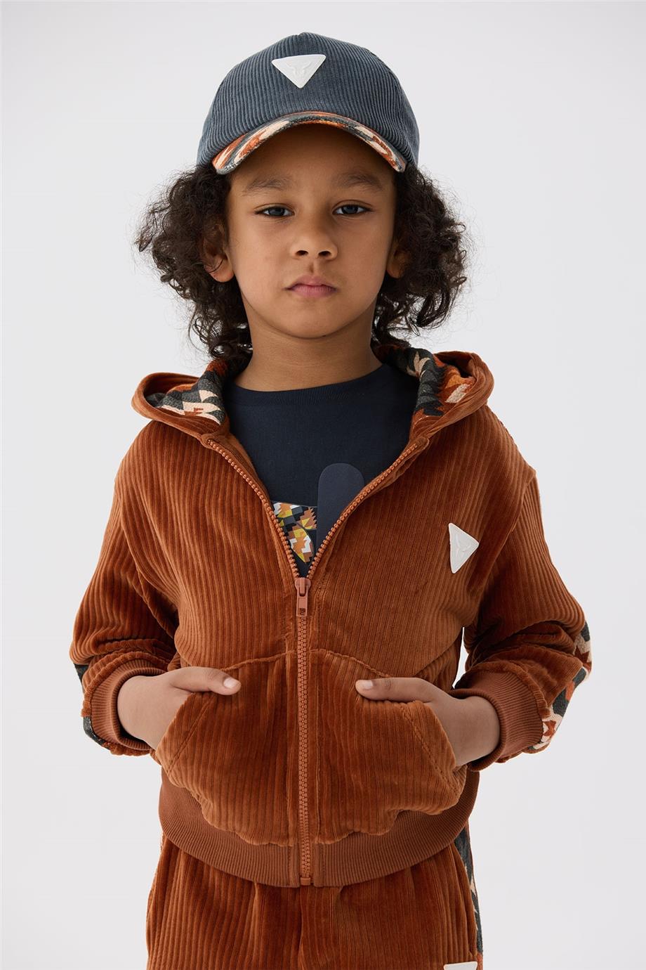 Nebbati Erkek Çocuk Kiremit Eşofman Üstü