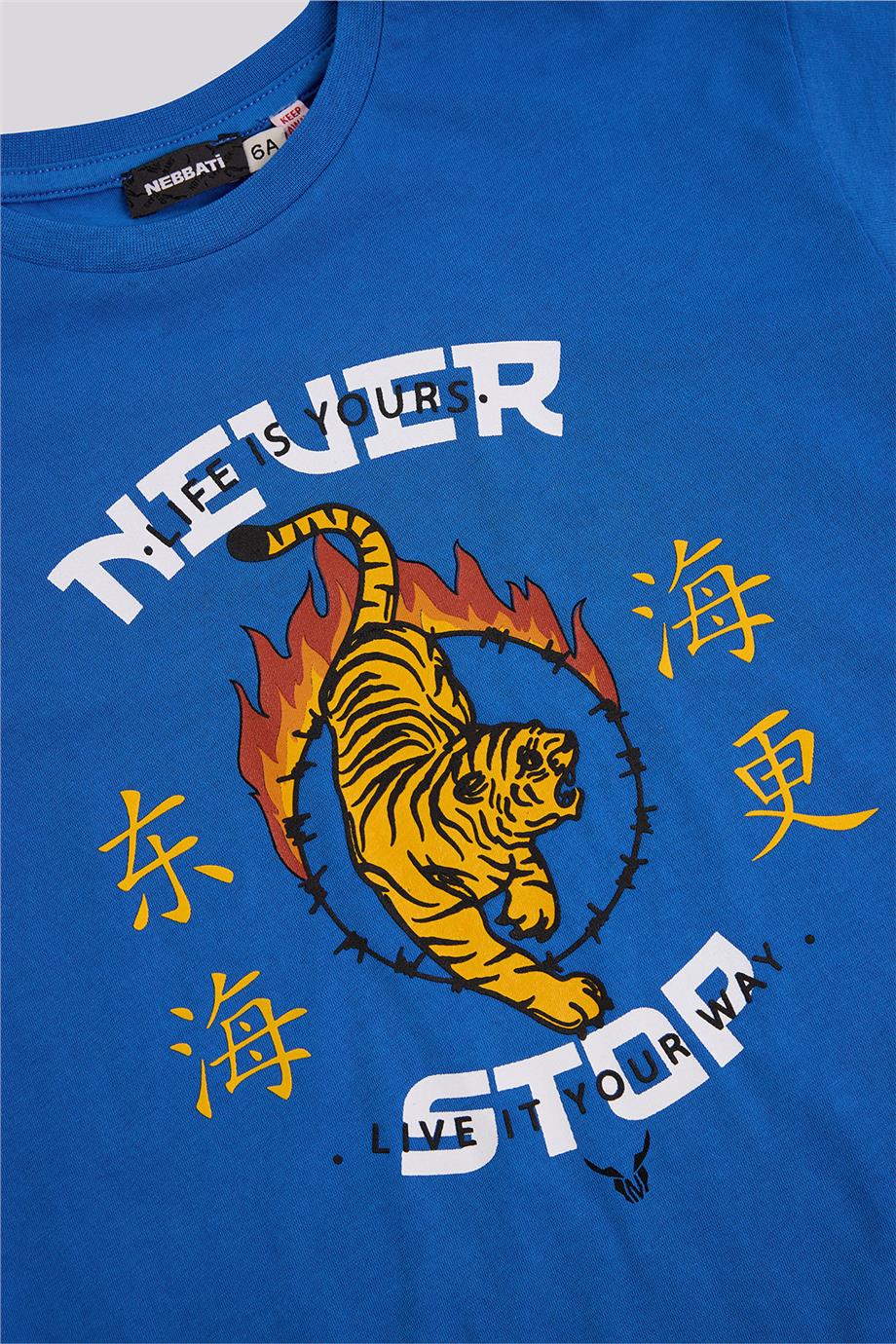 Nebbati Erkek Çocuk Mavi TshirtNebbati Erkek Çocuk Mavi Tshirt