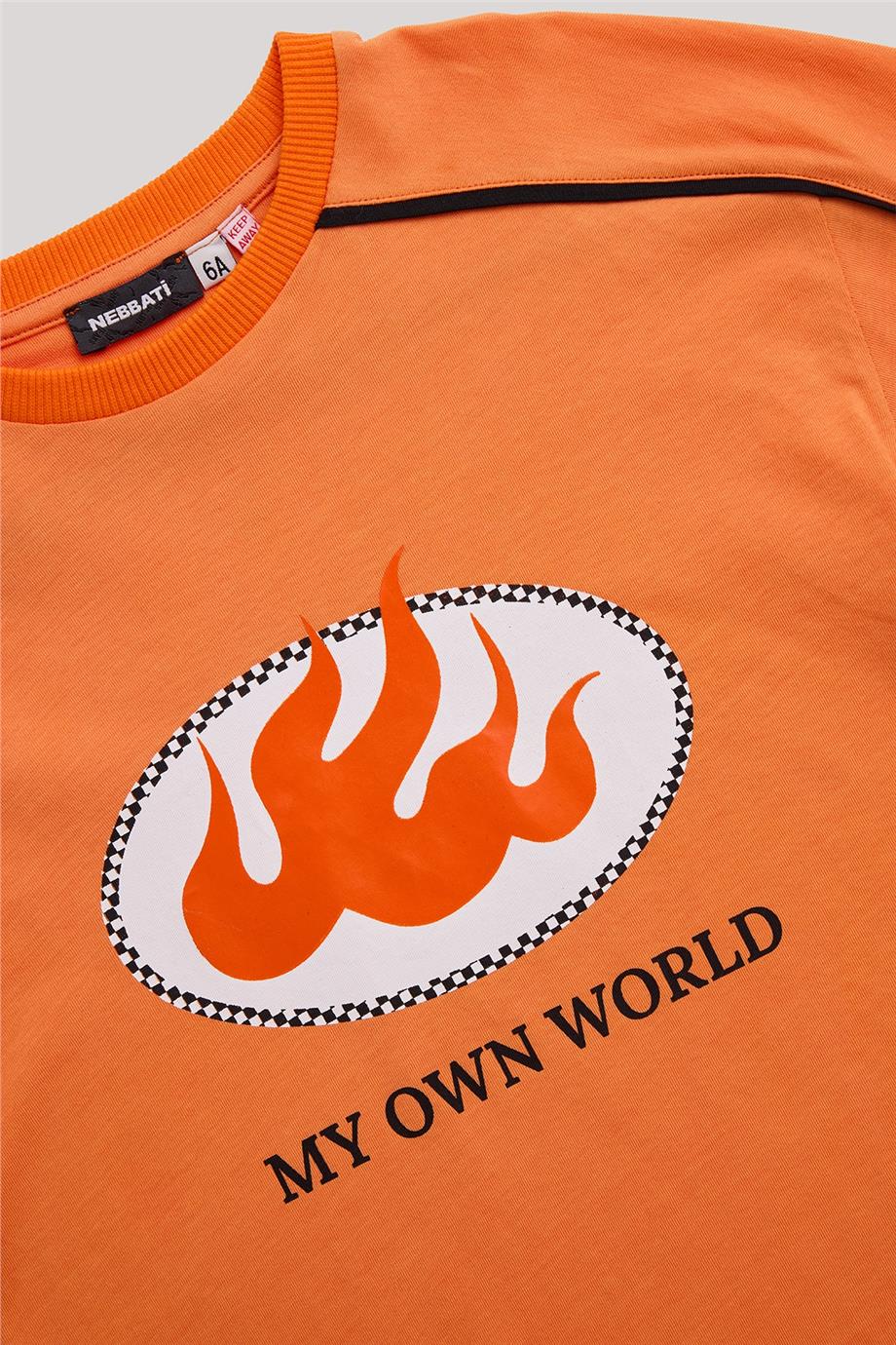 Nebbati Erkek Çocuk Oranj Sweatshirt