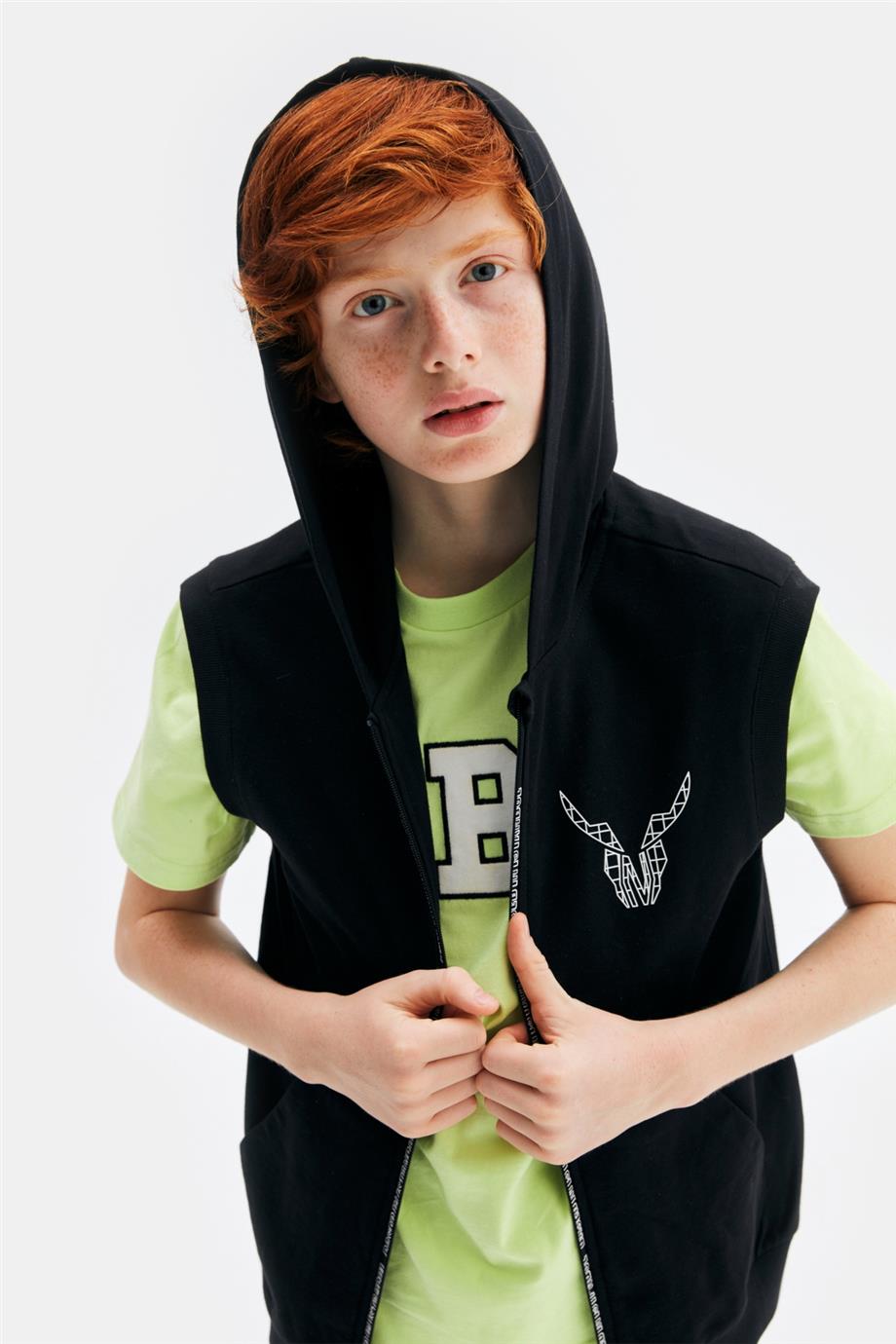 Nebbati Erkek Çocuk Siyah Eşofman Üstü