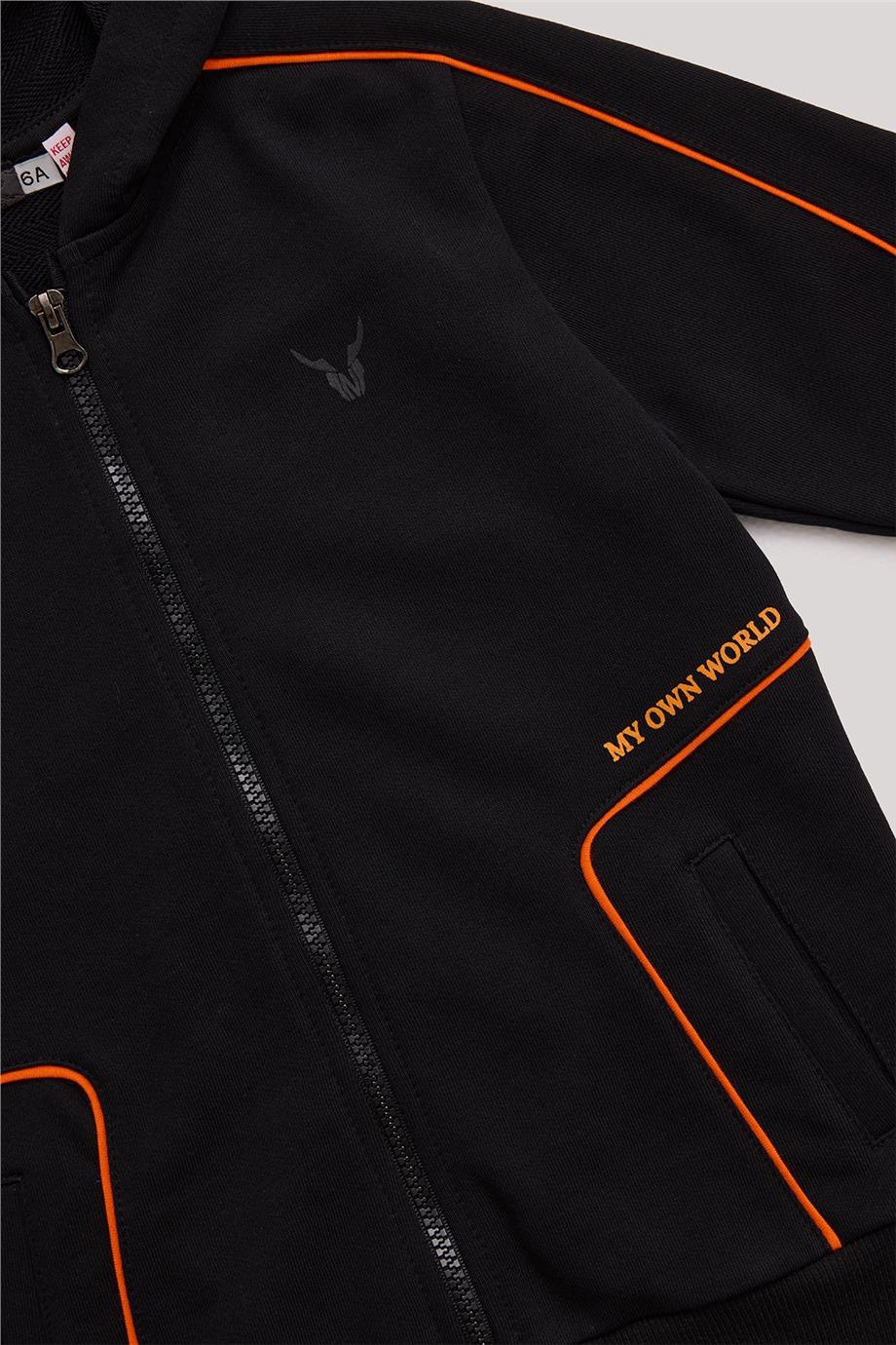 Nebbati Erkek Çocuk Siyah Eşofman Üstü