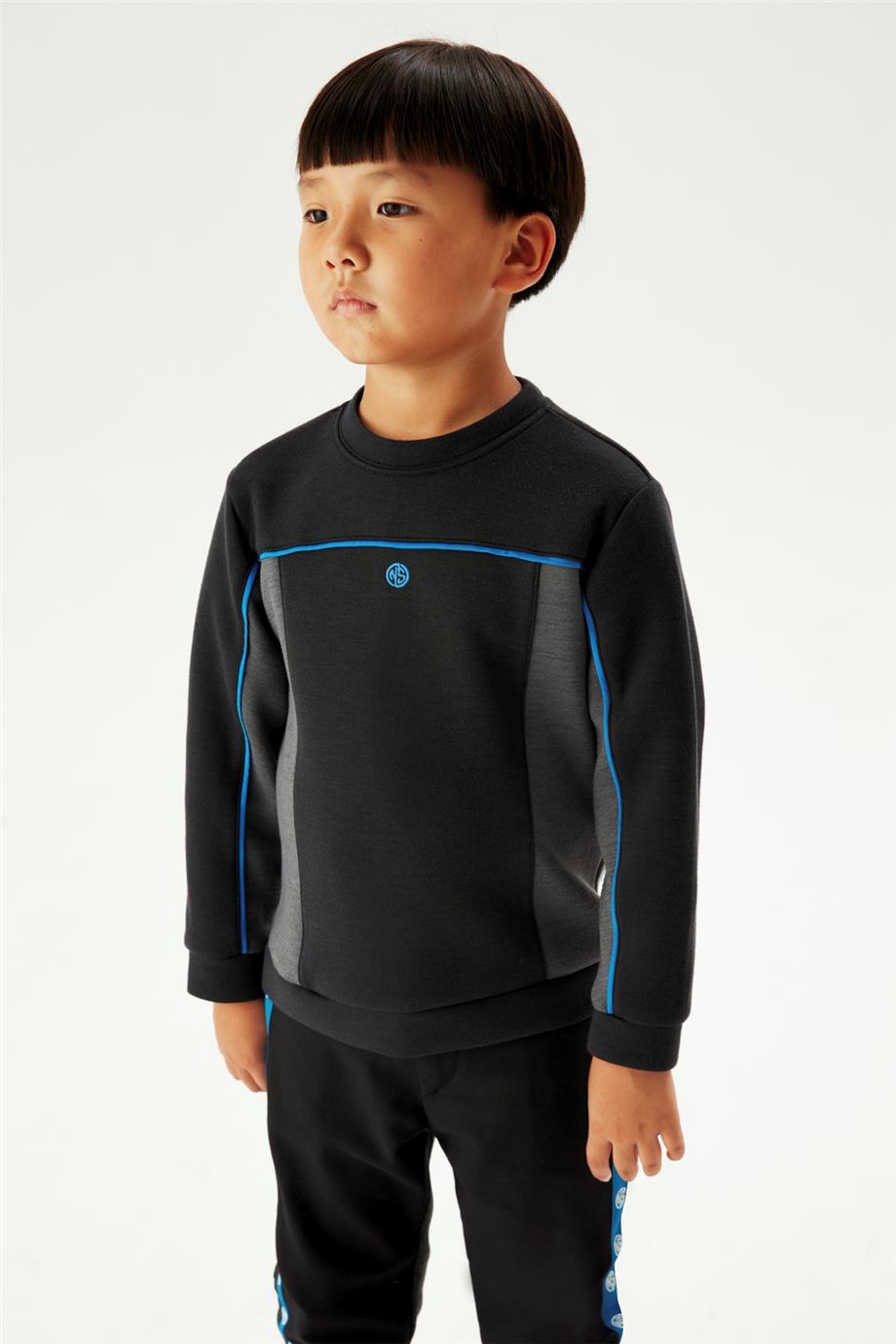 Nebbati Erkek Çocuk Siyah Sweatshirt