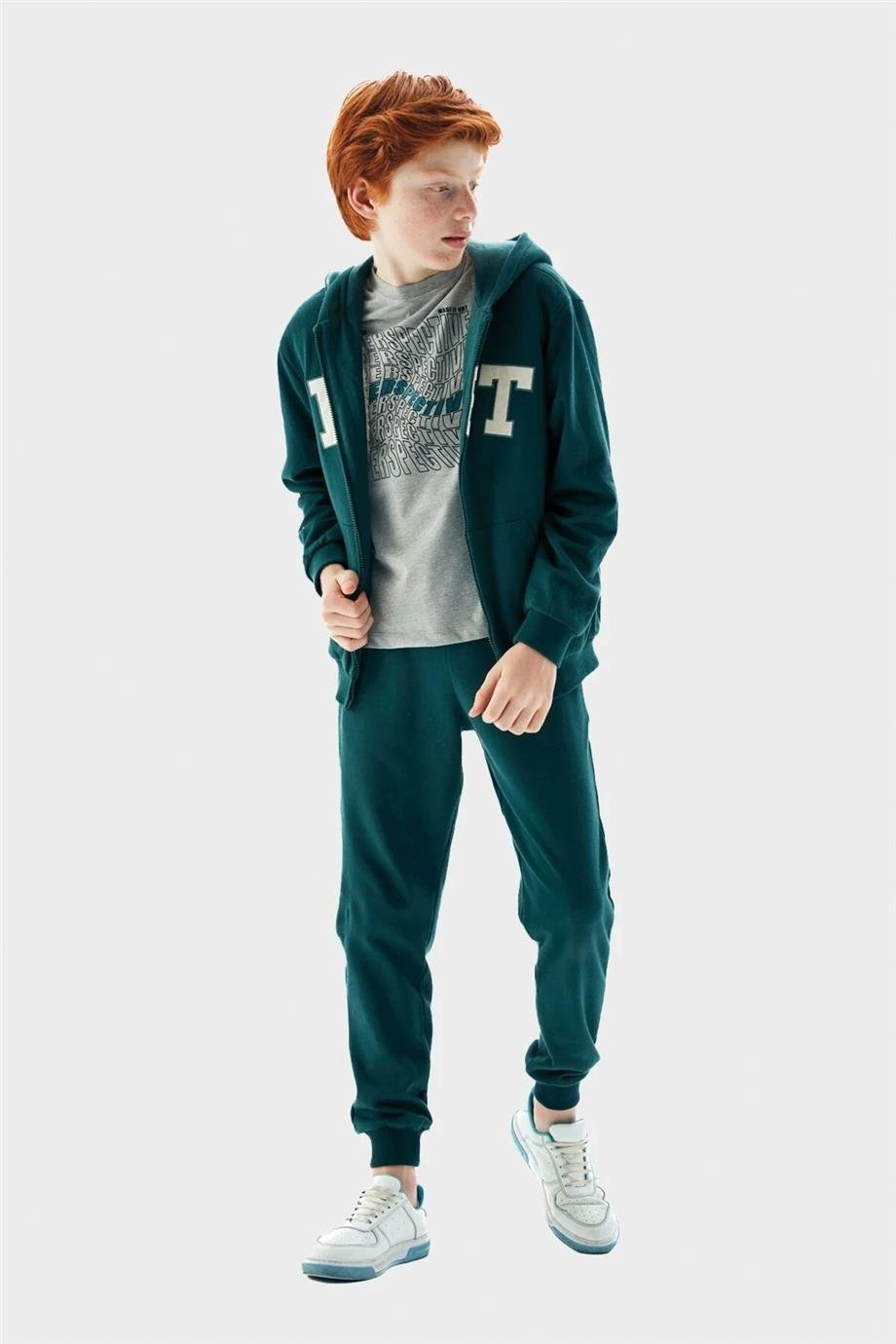 Nebbati Erkek Çocuk Yeşil Eşofman Üstü