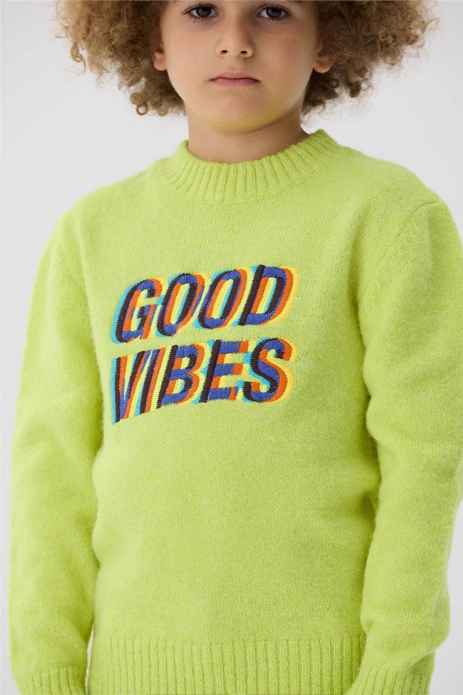 Nebbati Erkek Çocuk Yeşil Sweatshirt