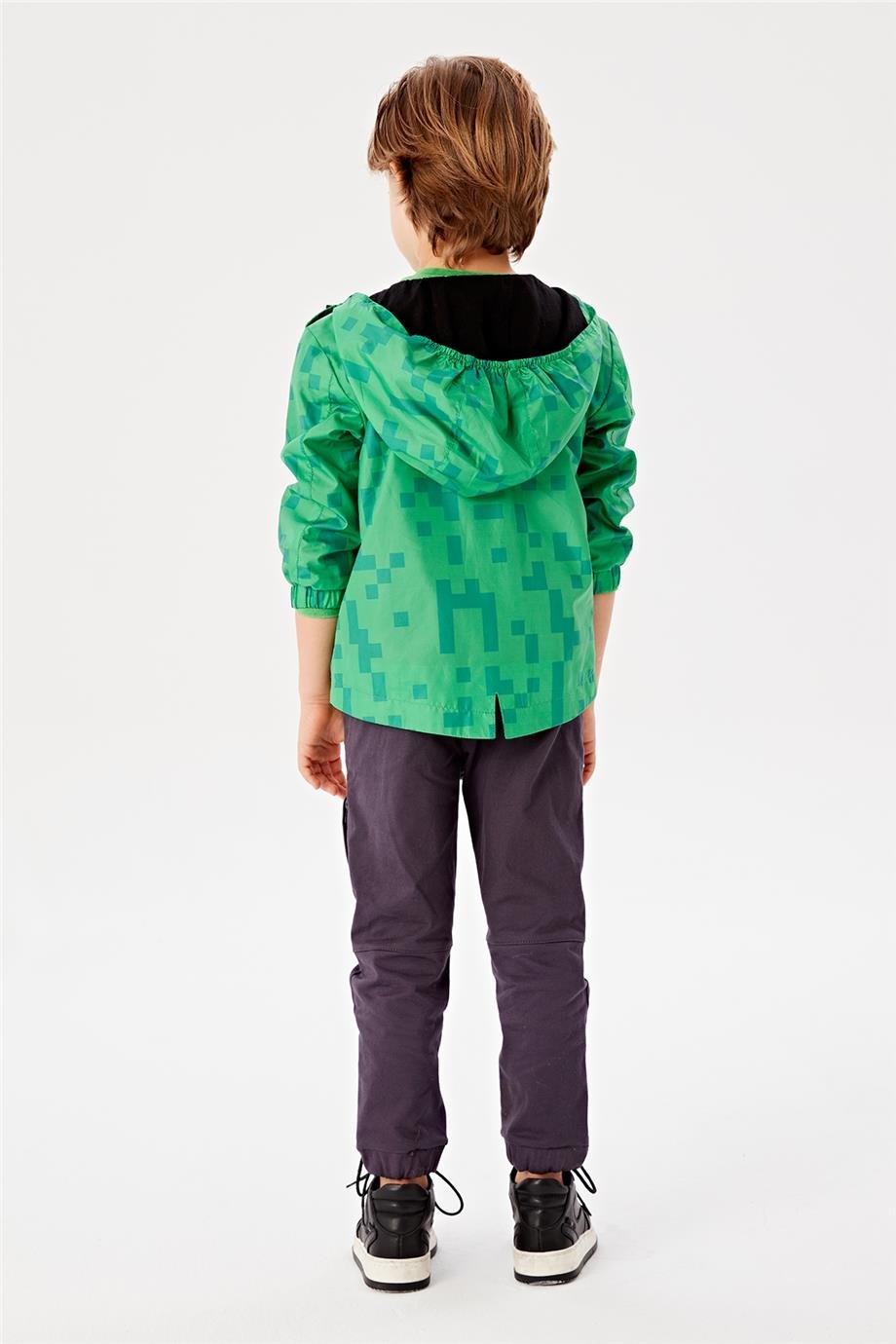 Nebbati Erkek Çocuk Yeşil Yağmurluk