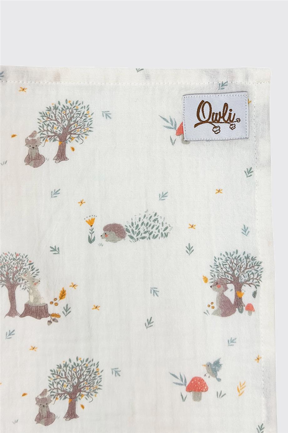 Owli Unisex Ekru Müslin Battaniye