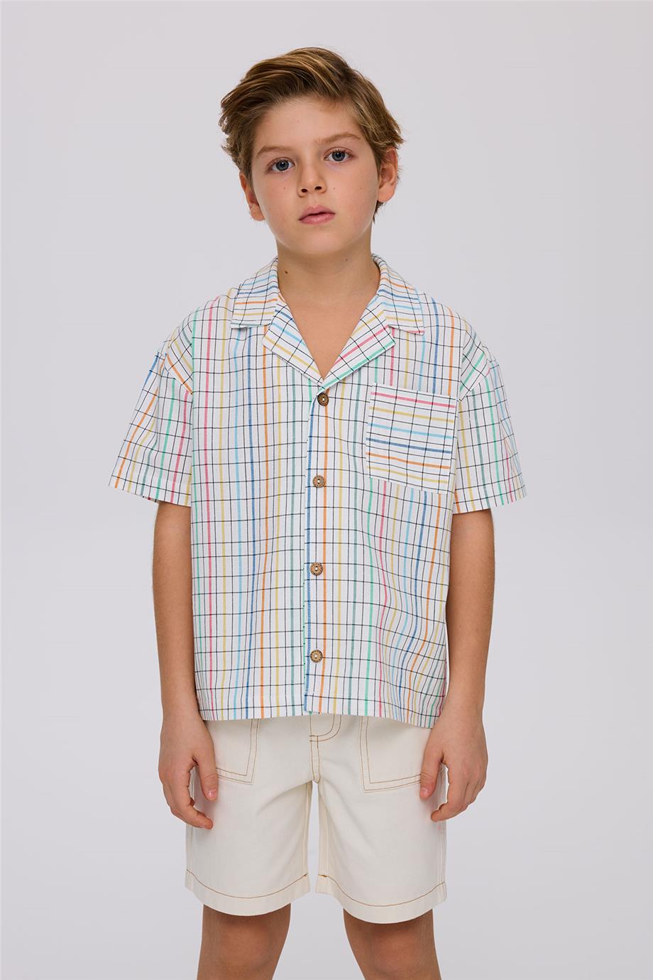 Sister & Brother Erkek Çocuk Desenli GömlekSister & Brother Erkek Çocuk Desenli Gömlek
