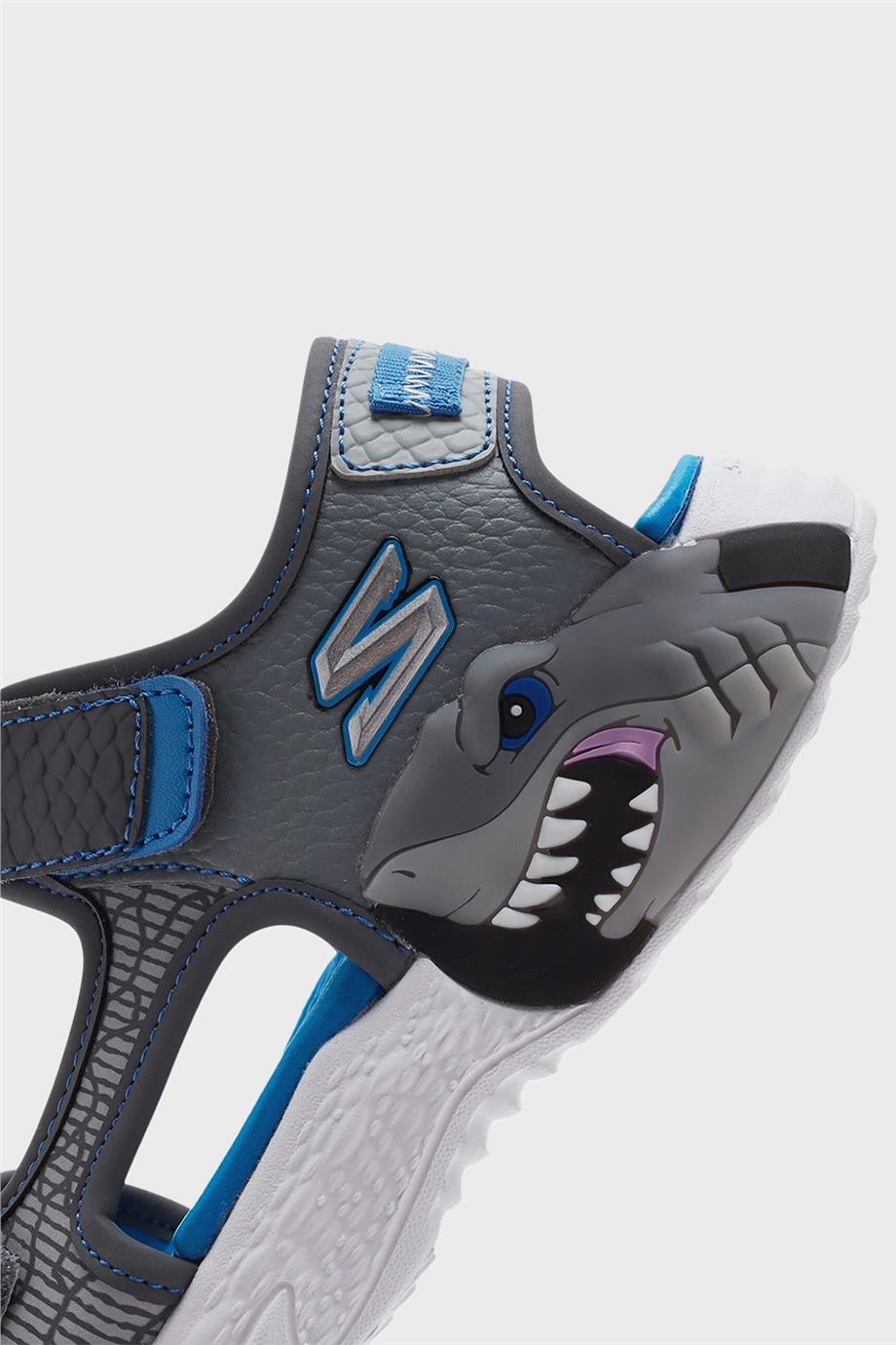 Skechers Erkek Çocuk Gri Mavi Sandalet