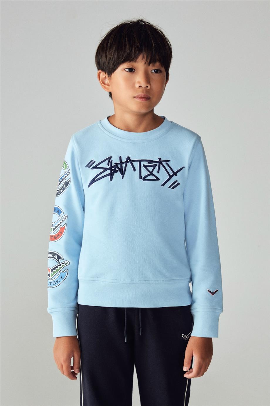 Swatsky Erkek Çocuk Açık Mavi Sweatshirt