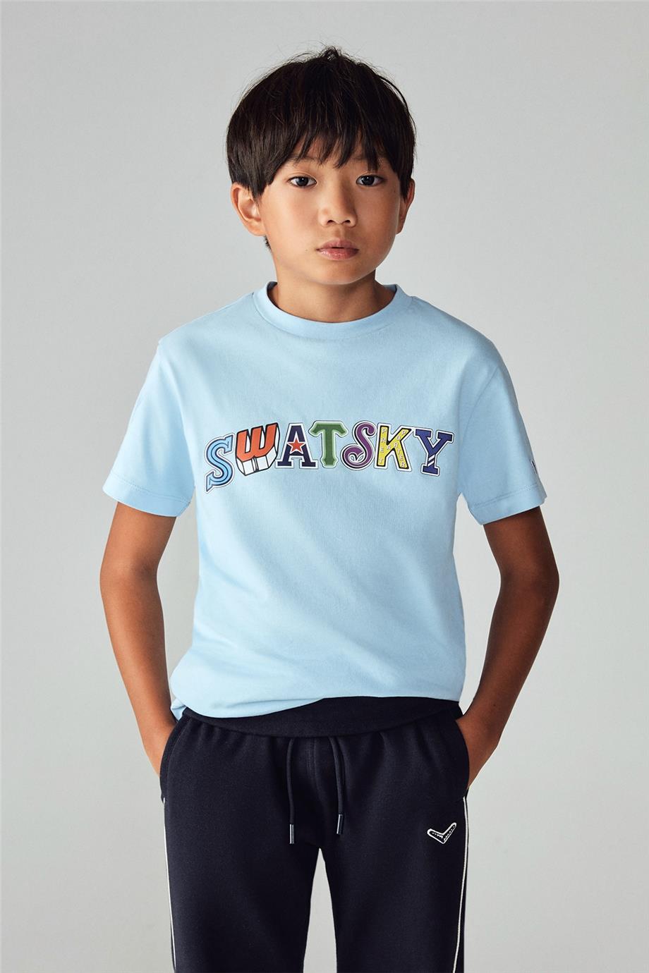 Swatsky Erkek Çocuk Açık Mavi T-Shirt