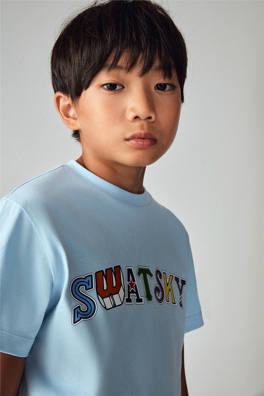 Swatsky Erkek Çocuk Açık Mavi T-Shirt