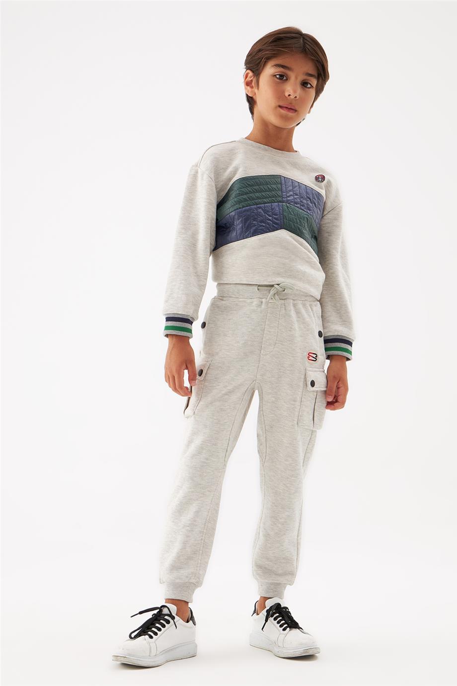 Swatsky Erkek Çocuk Gri Melanj Eşofman Altı