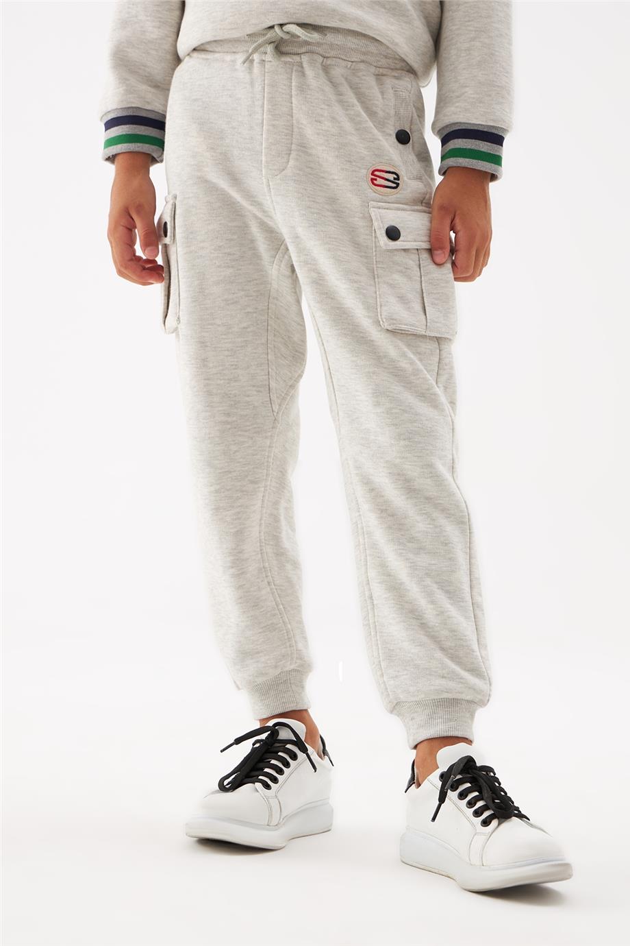 Swatsky Erkek Çocuk Gri Melanj Eşofman Altı