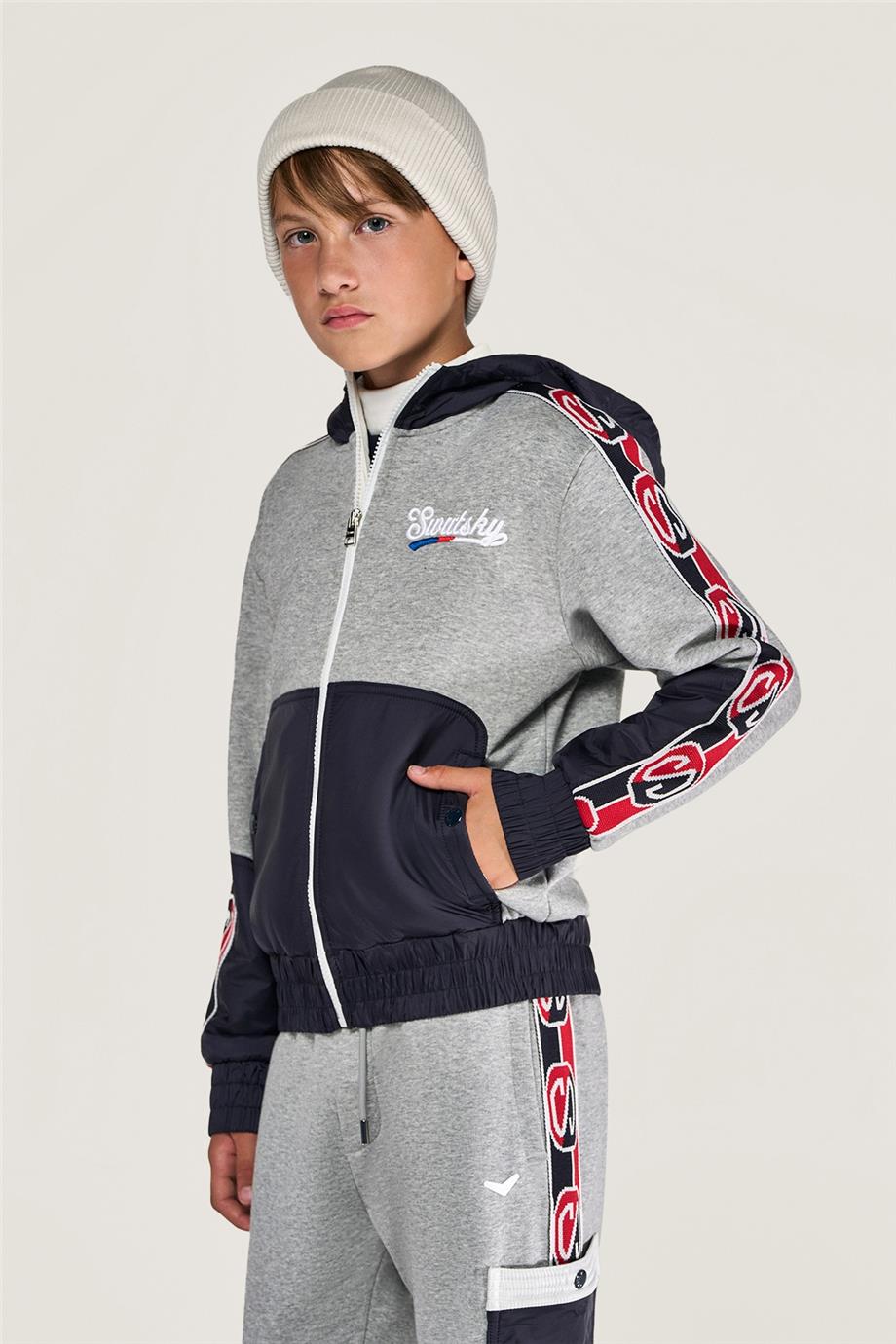 Swatsky Erkek Çocuk Gri Melanj Eşofman Üstü