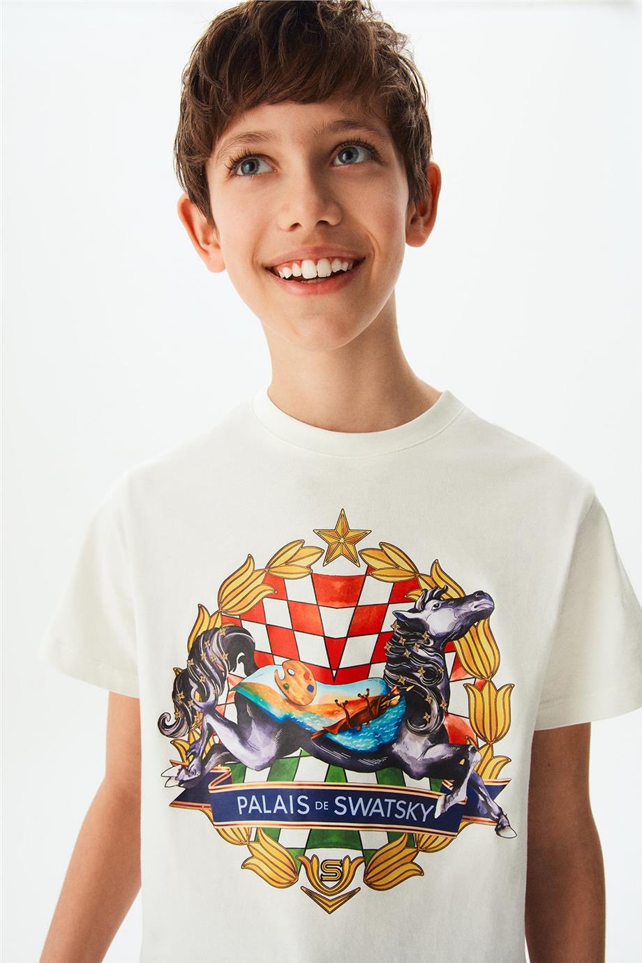 Swatsky Erkek Çocuk Kırık Beyaz Tshirt