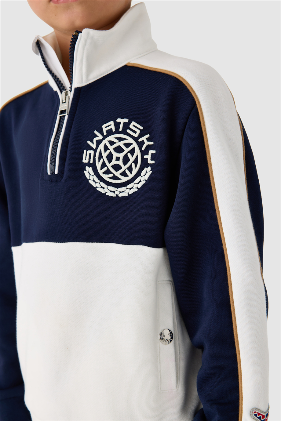 Swatsky Erkek Çocuk Lacivert Dik Yaka SweatshirtSwatsky Erkek Çocuk Lacivert Dik Yaka Sweatshirt