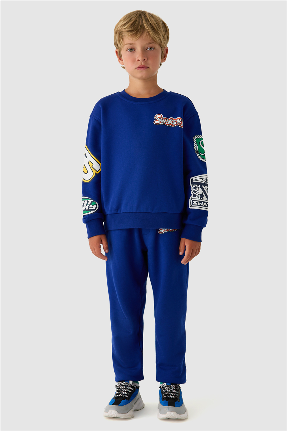Swatsky Erkek Çocuk Saks Baskılı SweatshirtSwatsky Erkek Çocuk Saks Baskılı Sweatshirt