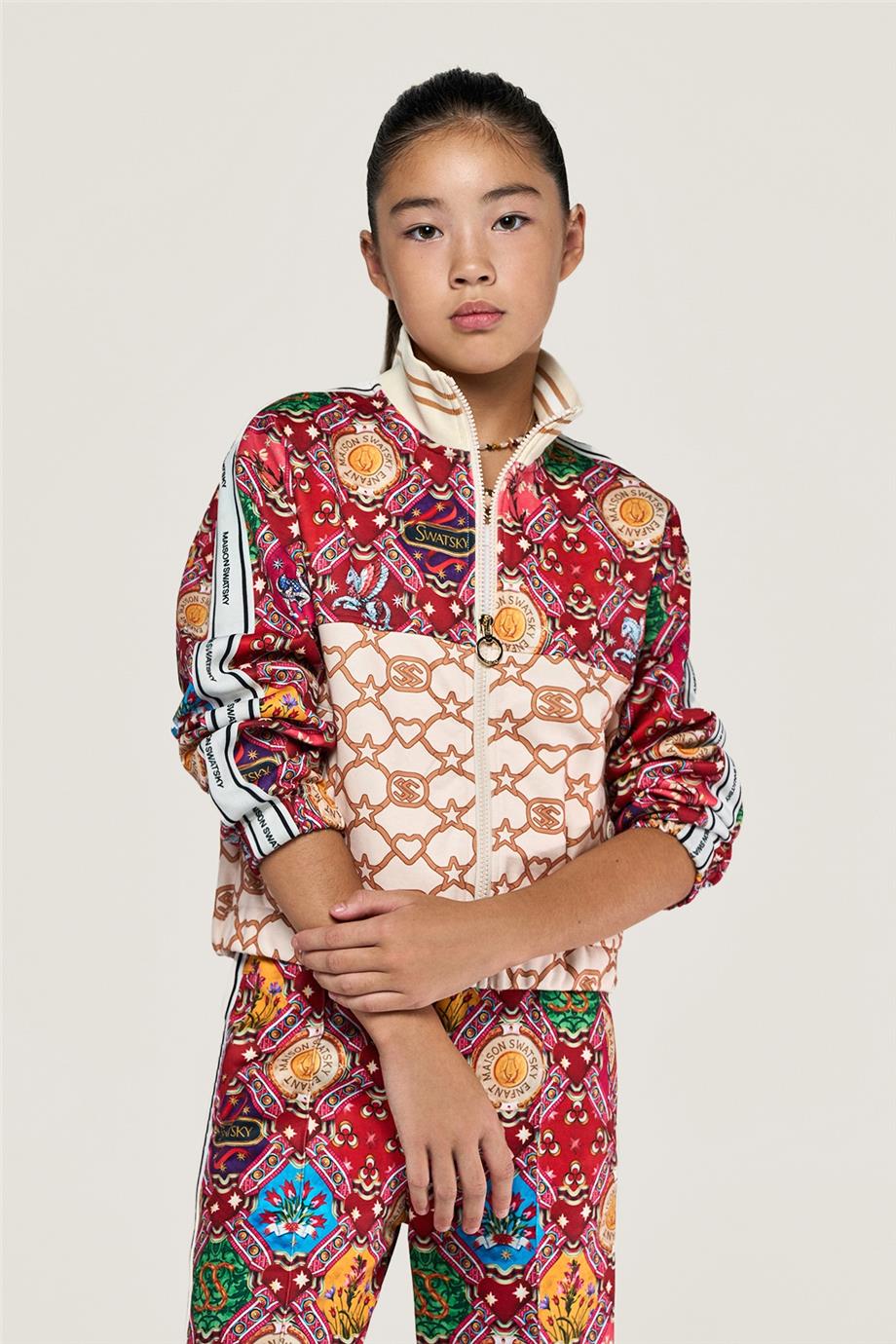 Swatsky Kız Çocuk Desenli Eşofman Üstü
