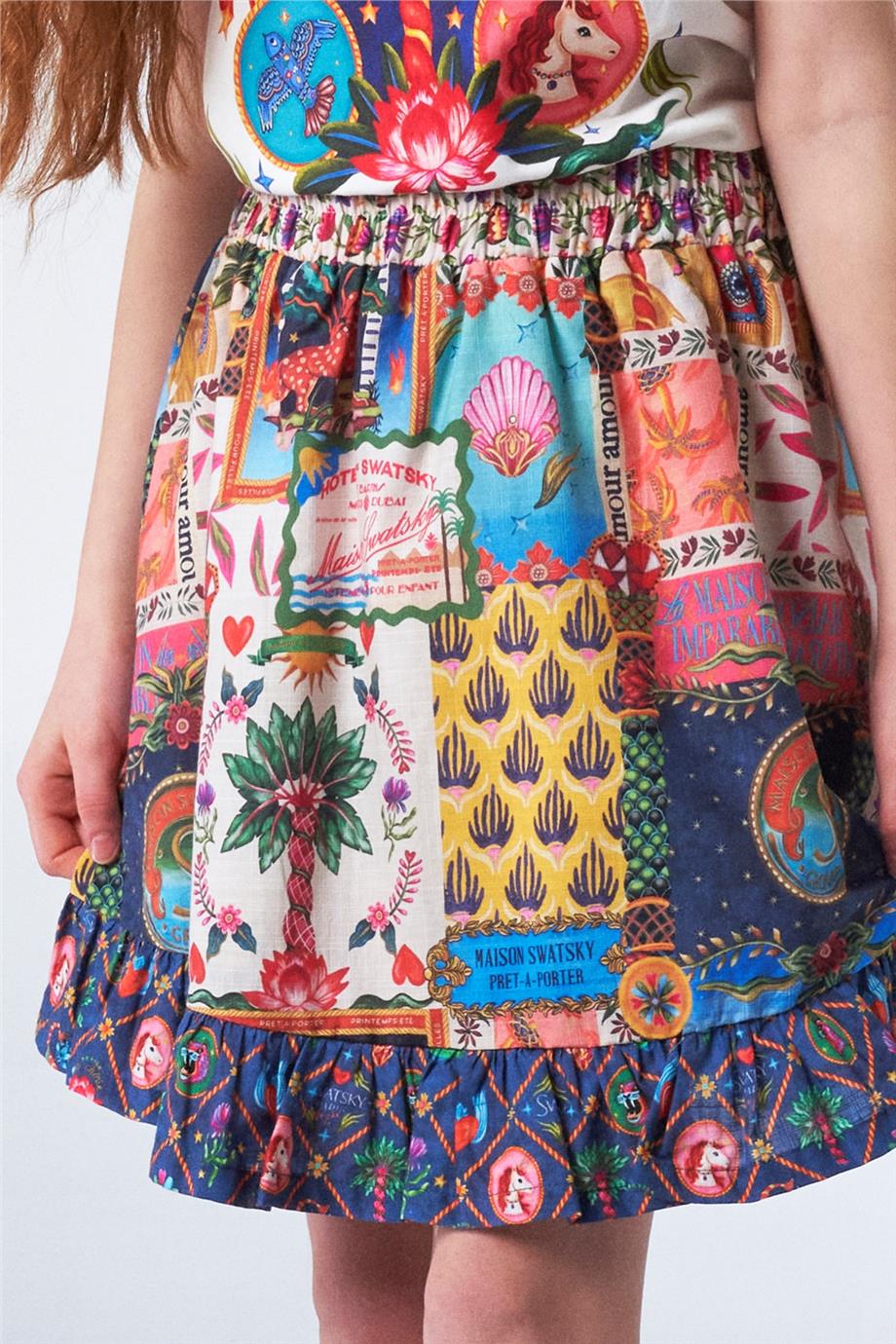Swatsky Kız Çocuk Desenli Etek