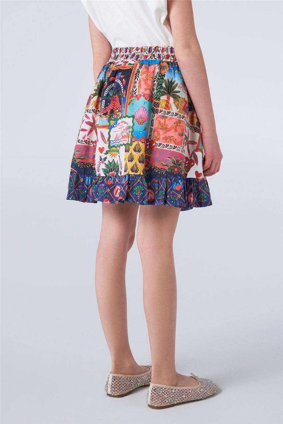 Swatsky Kız Çocuk Desenli Etek