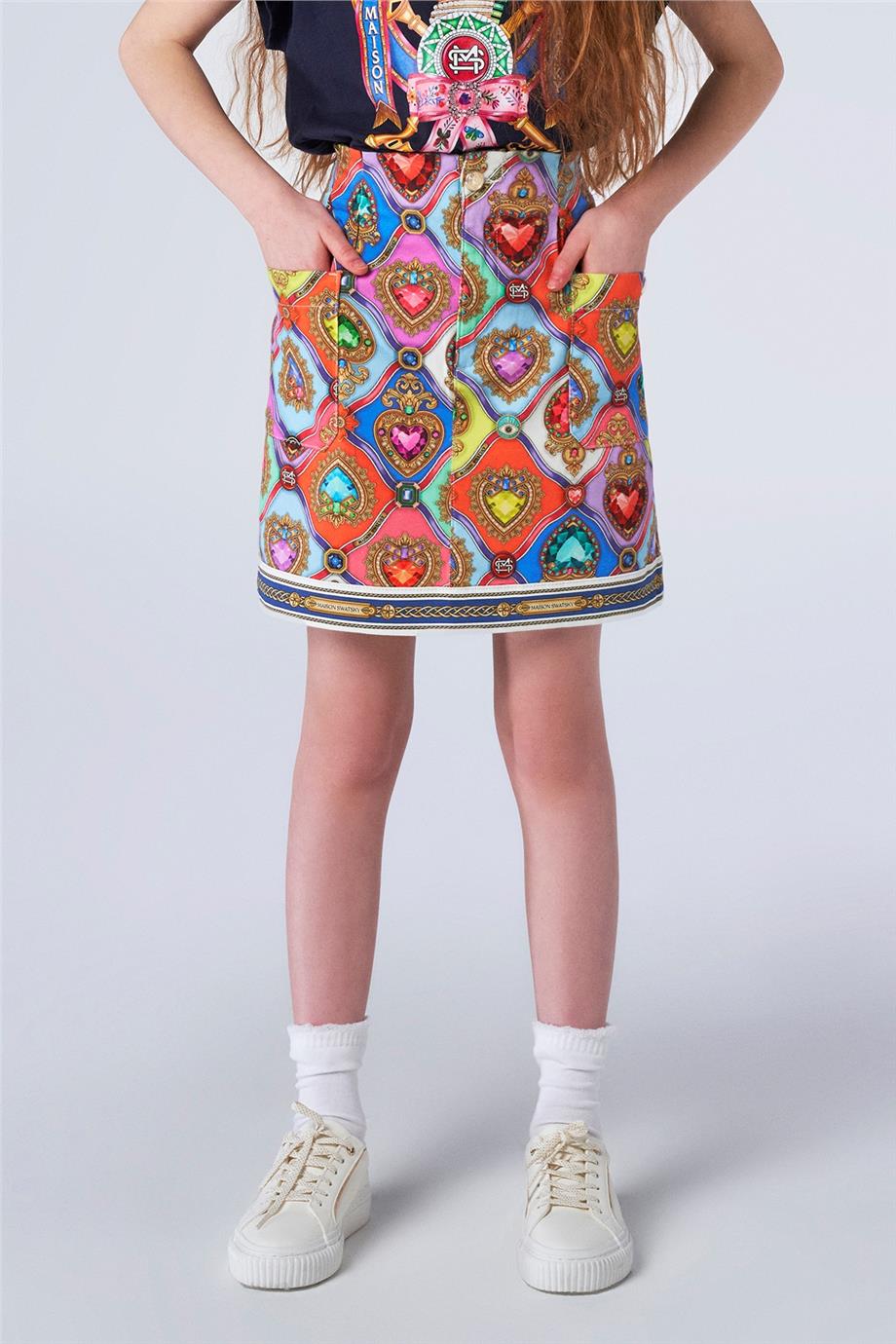 Swatsky Kız Çocuk Desenli Etek