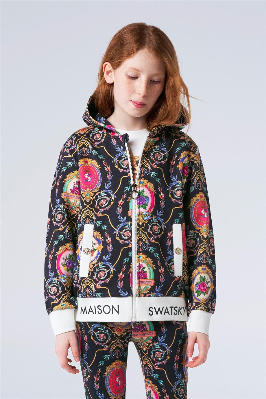 Swatsky Kız Çocuk Desenli Sweatshirt