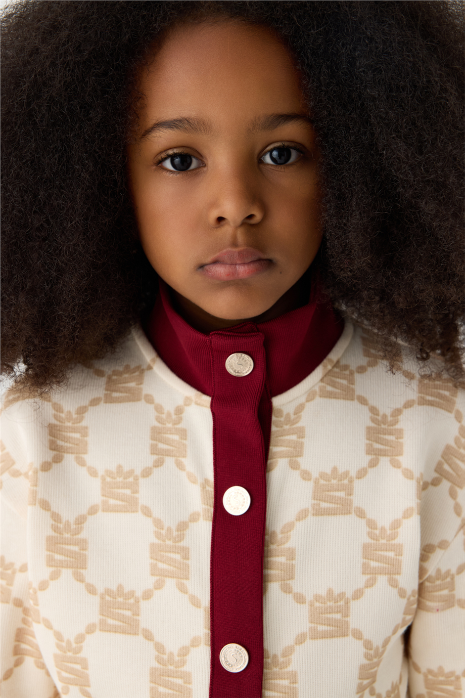 Swatsky Girls Mock Neck Patterned Track JacketSwatsky Girls Mock Neck Patterned Track Jacket