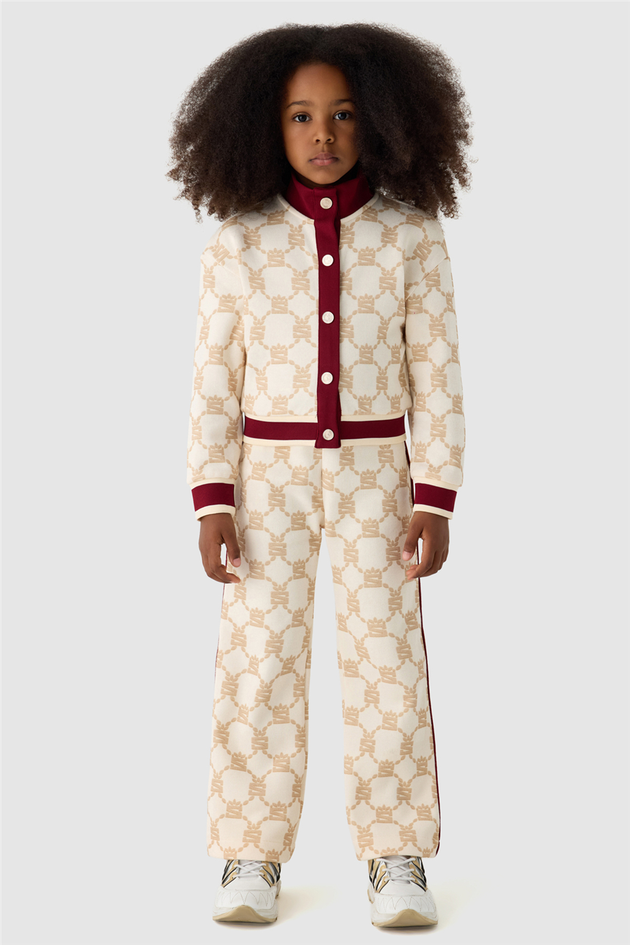 Swatsky Girls Mock Neck Patterned Track JacketSwatsky Girls Mock Neck Patterned Track Jacket