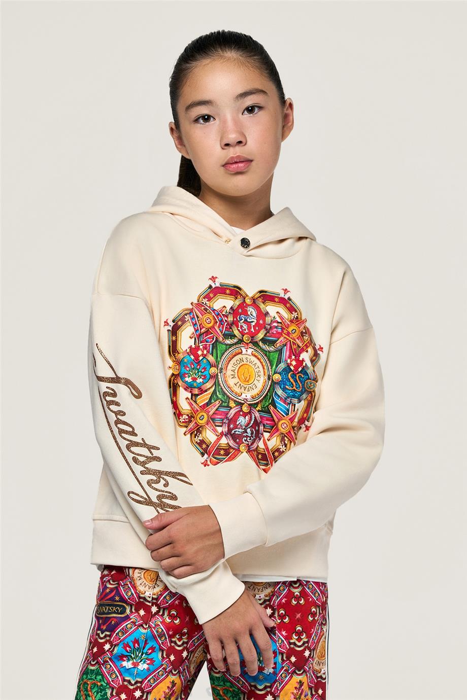 Swatsky Kız Çocuk Krem Sweatshirt
