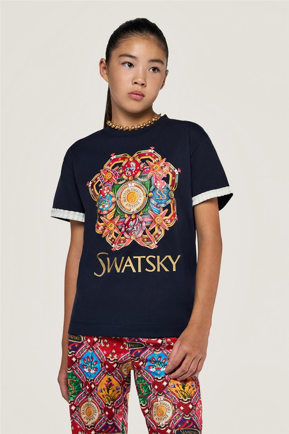 Swatsky Kız Çocuk Lacivert T-Shirt