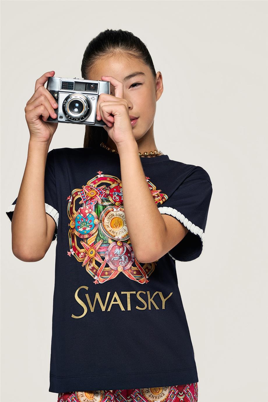 Swatsky Kız Çocuk Lacivert T-Shirt