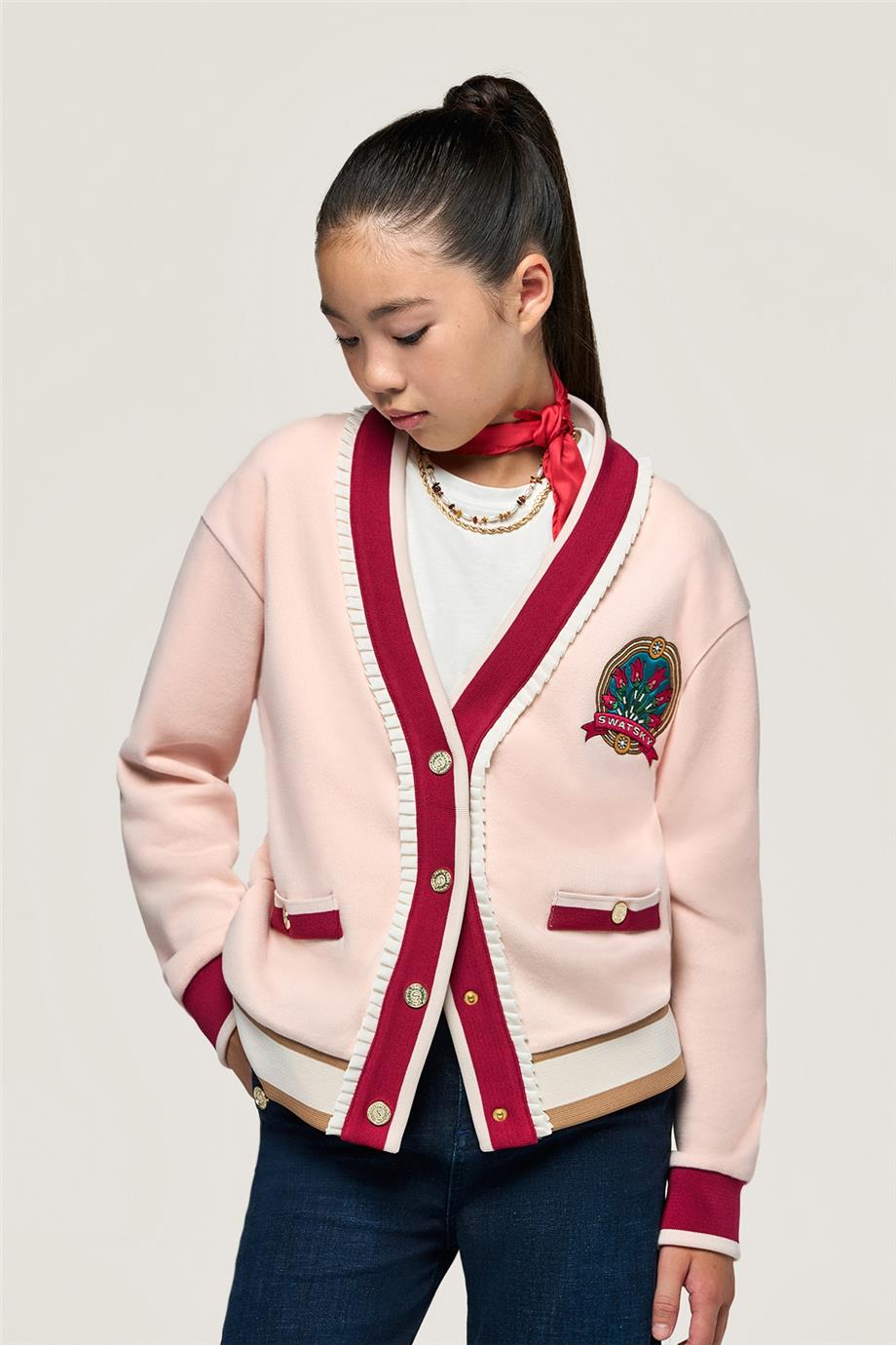 Swatsky Kız Çocuk Pembe Hırka