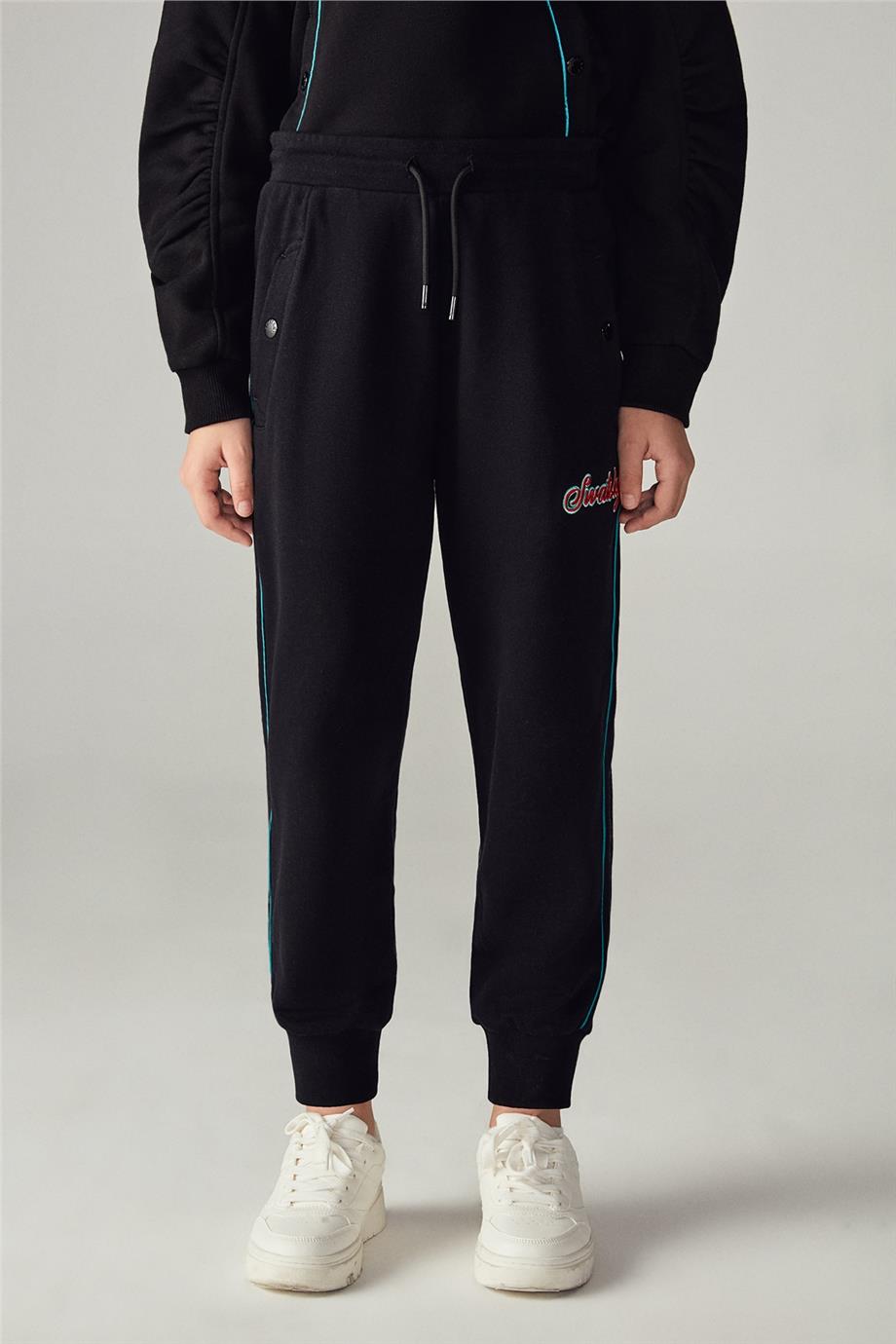 Swatsky Kız Çocuk Siyah Eşofman Altı