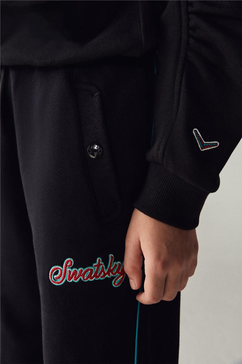 Swatsky Kız Çocuk Siyah Eşofman Altı