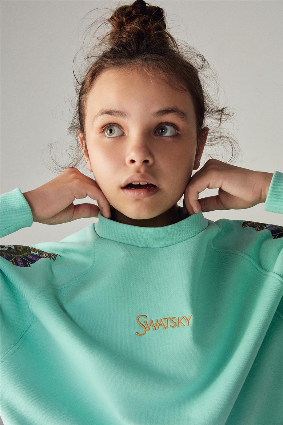 Swatsky Kız Çocuk Turkuaz Sweatshirt