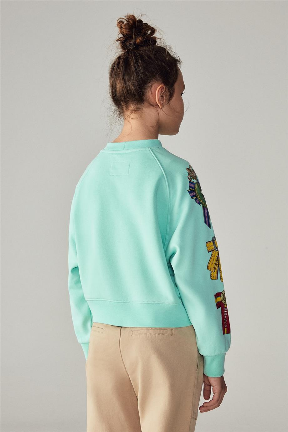 Swatsky Kız Çocuk Turkuaz Sweatshirt