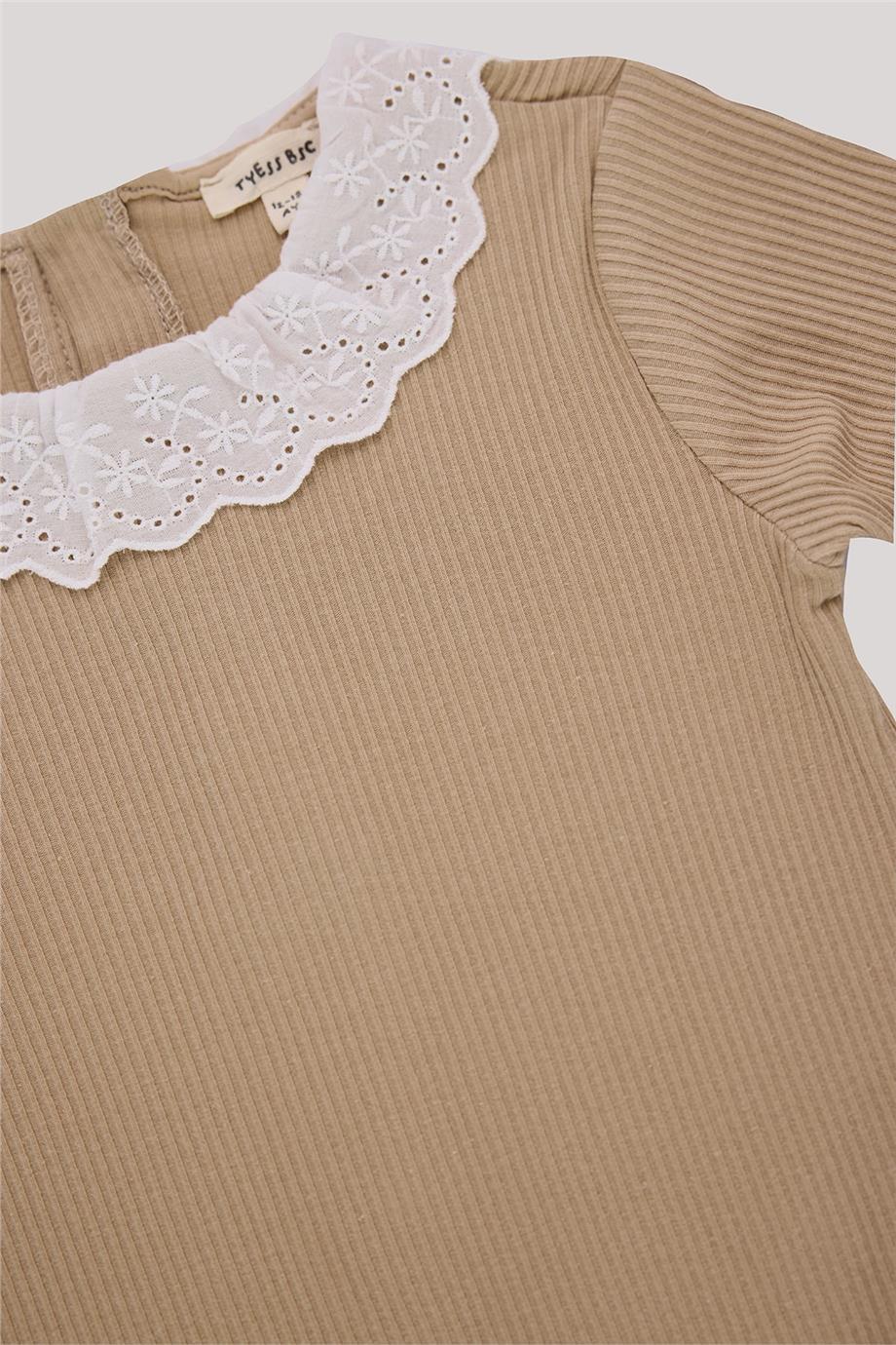 Tyess Basic Kız Bebek Bej Tulum