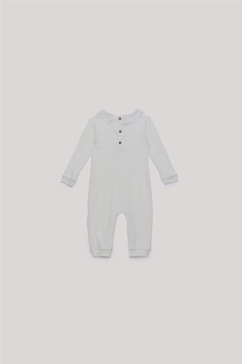 Tyess Basic Kız Bebek Ekru Tulum