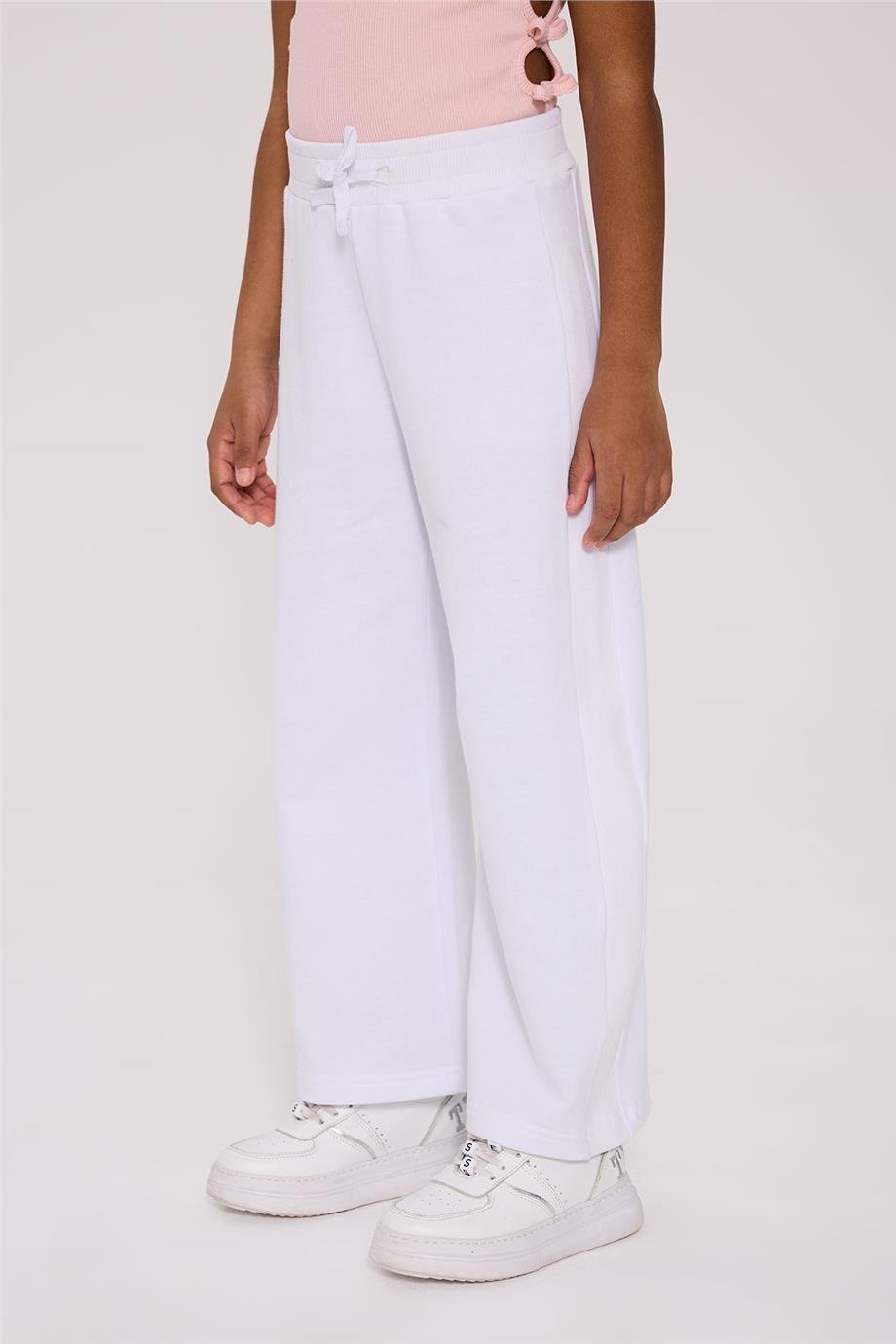 Tyess Basic Kız Çocuk Beyaz Eşofman AltıTyess Basic Kız Çocuk Beyaz Eşofman Altı